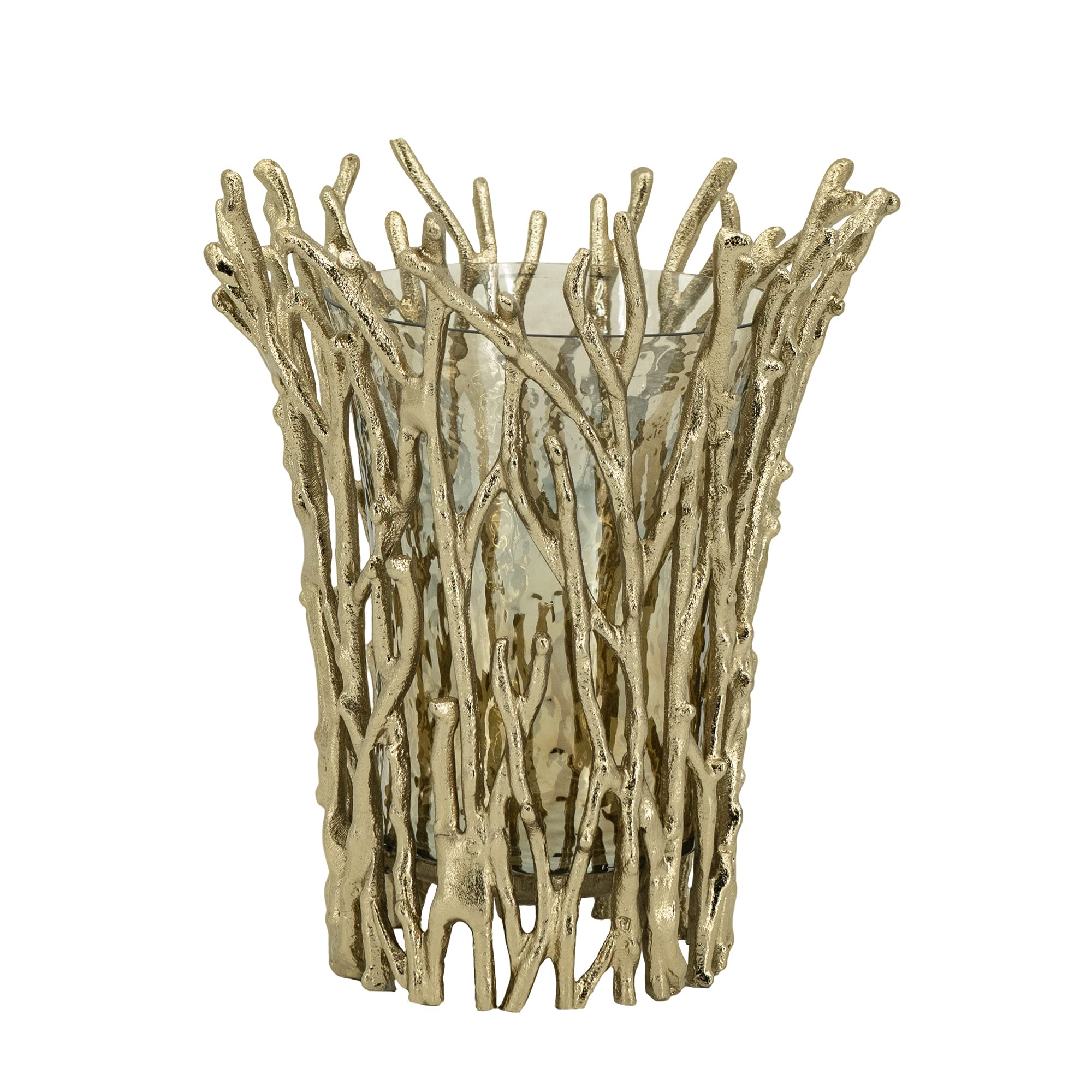 A&B Home Golden Branch Candle Holder - Large Decorative Aluminum Candle Holder with Removable Glass Vase, Modern Home Decor for Living Room, Entryway, Console Table, Wedding Centerpiece (10