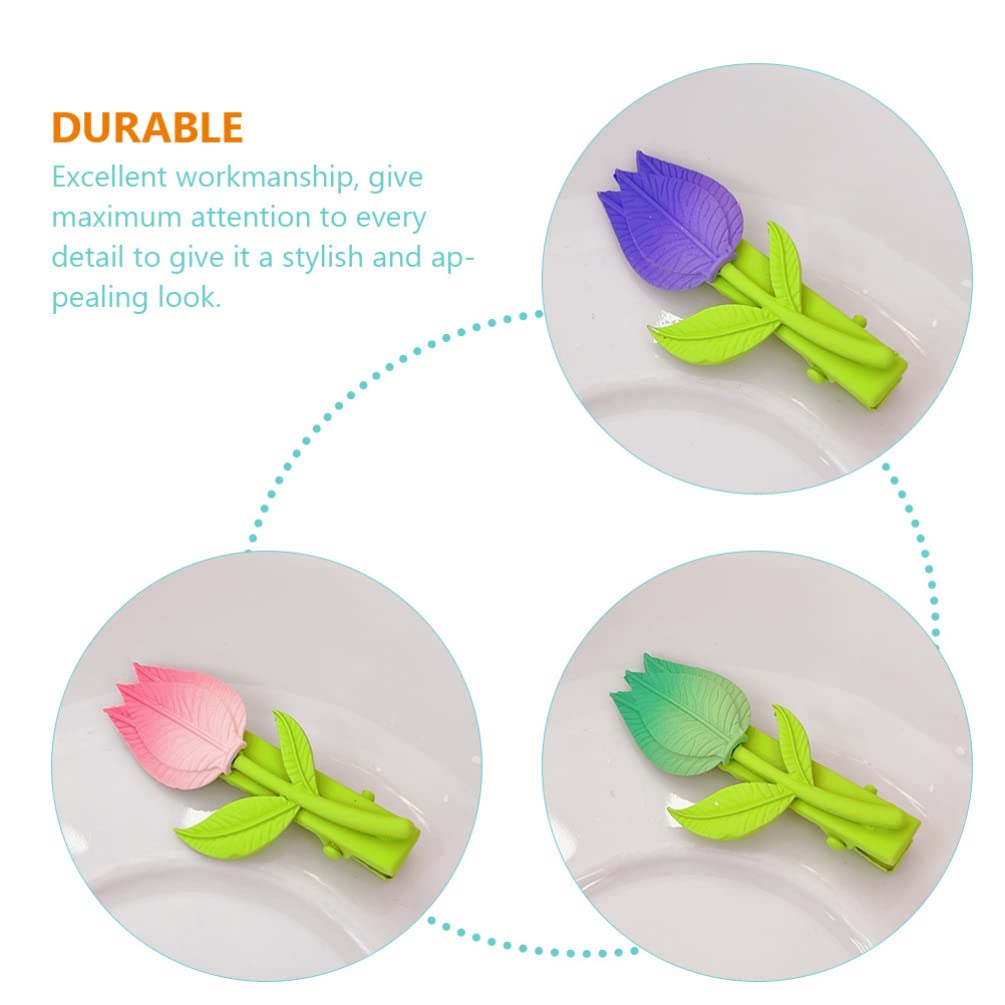 5pcs Tulip Hair Clips for Women & Girls - Floral Hair Accessories with Artificial Flowers - Perfect for Weddings, Parties & Everyday Style