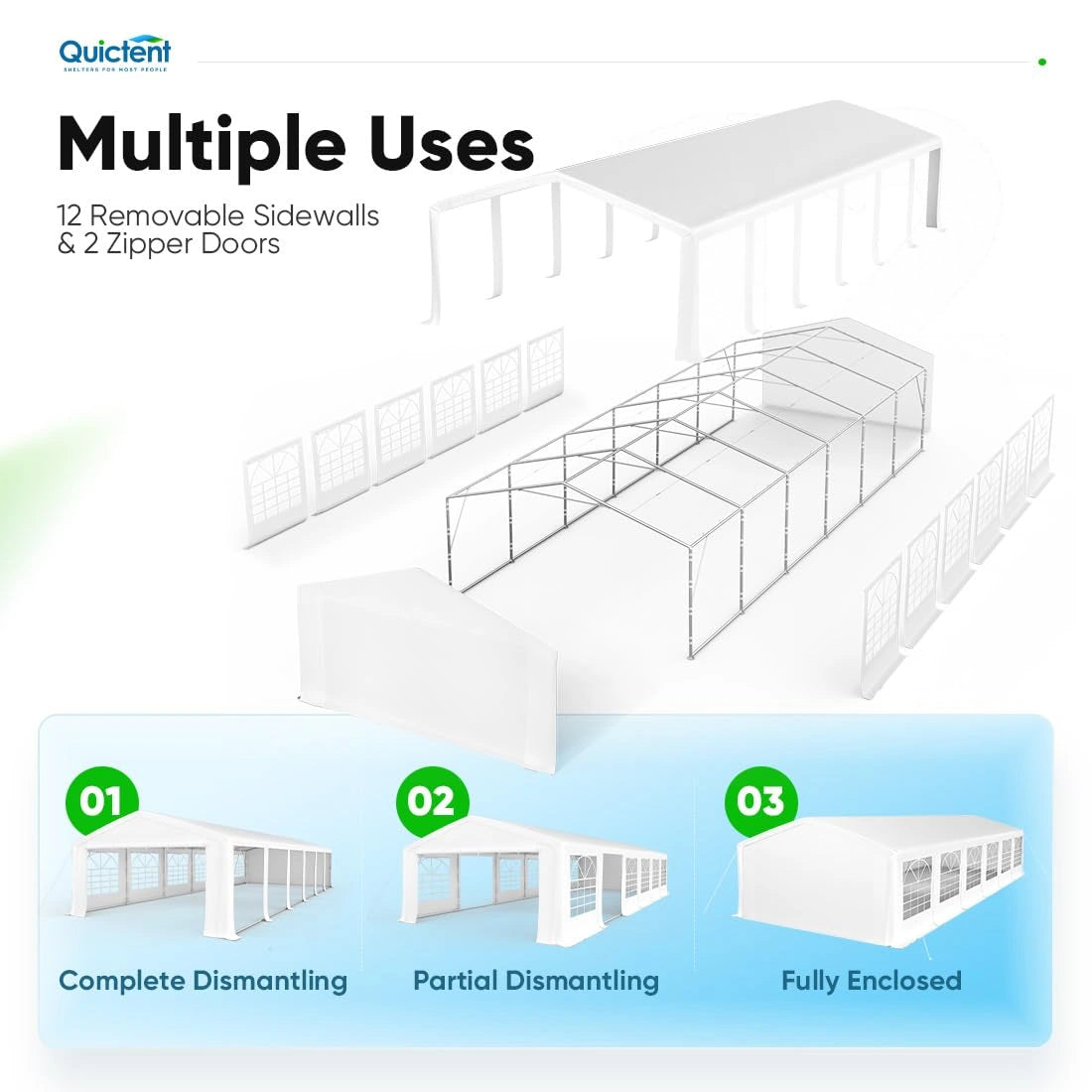 20' x 40' White Party Tent - Heavy Duty Outdoor Canopy for Weddings, Events & Backyard Gatherings - Waterproof & UV Resistant Shelter