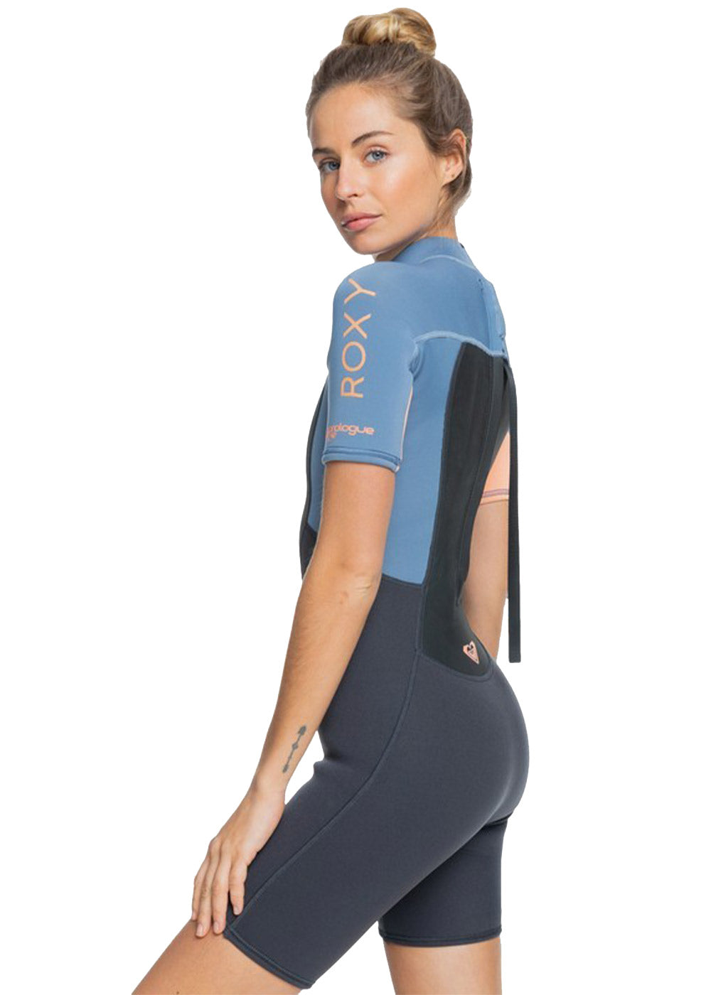 Roxy Women's 2.0mm Prologue Short Sleeve Back Zip Spring Wetsuit - Perfect for Surfing, Swimming & Water Sports