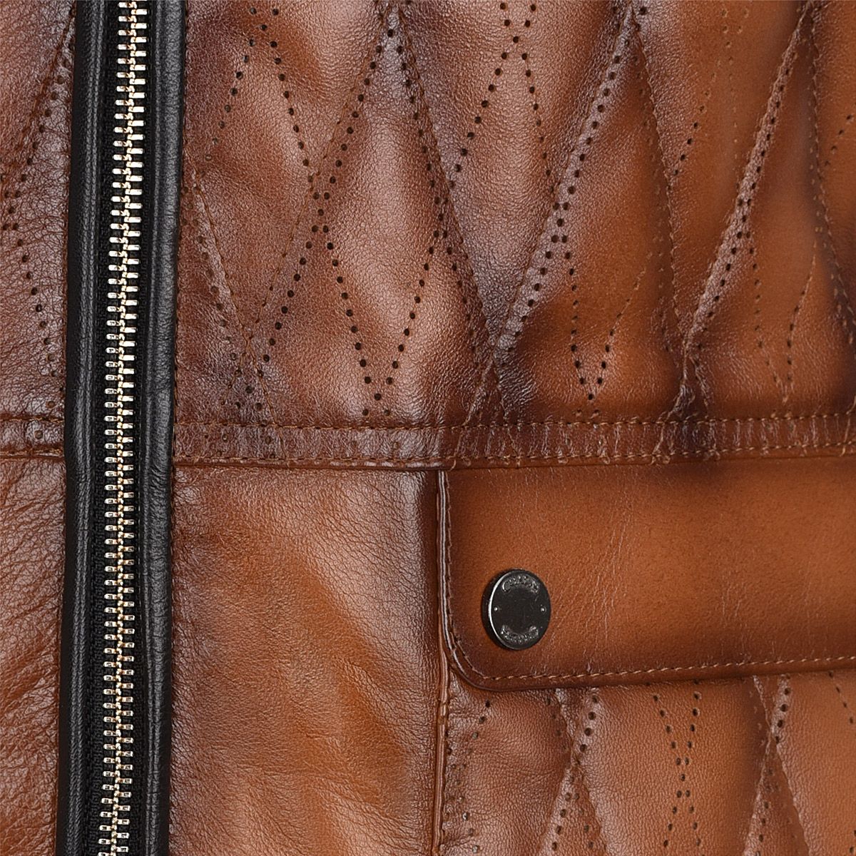 H302COB Cuadra Maple Men's Casual Fashion Quilted Goat Leather Racer Vest | Stylish Motorcycle Jacket for Bikers & Urban Streetwear Outfits