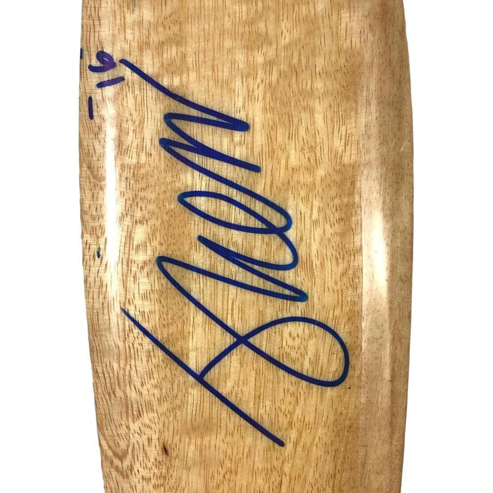Josh Kerr Autographed Mini Wooden Surf Board with Stand - JSA Certified COA - Perfect for Surfing Fans, Home Decor, and Collectibles