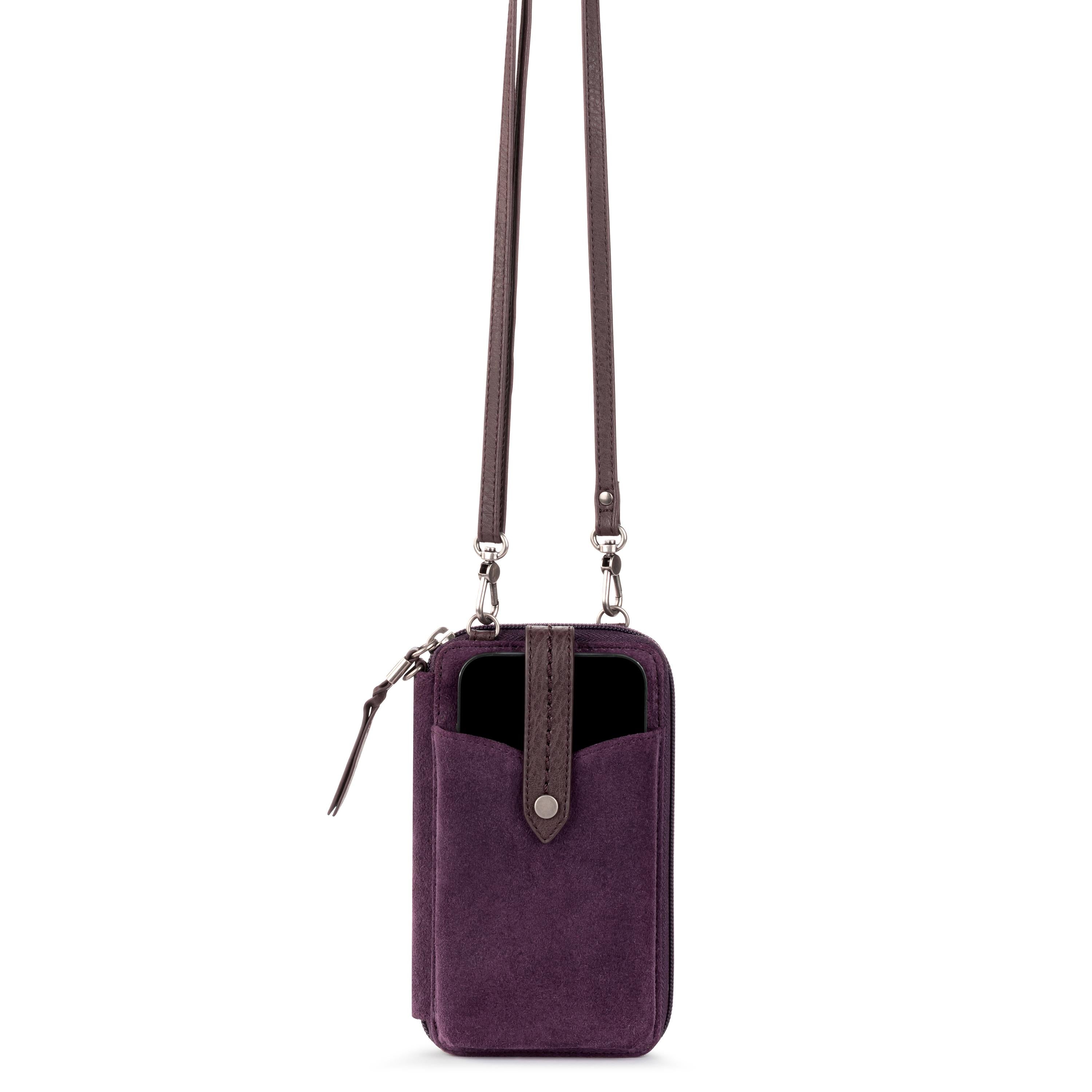 Premium Silverlake Smartphone Wallet - Genuine Leather & Aubergine Suede Case for iPhone & Android - Slim RFID Blocking Wallet for Everyday Use & Travel