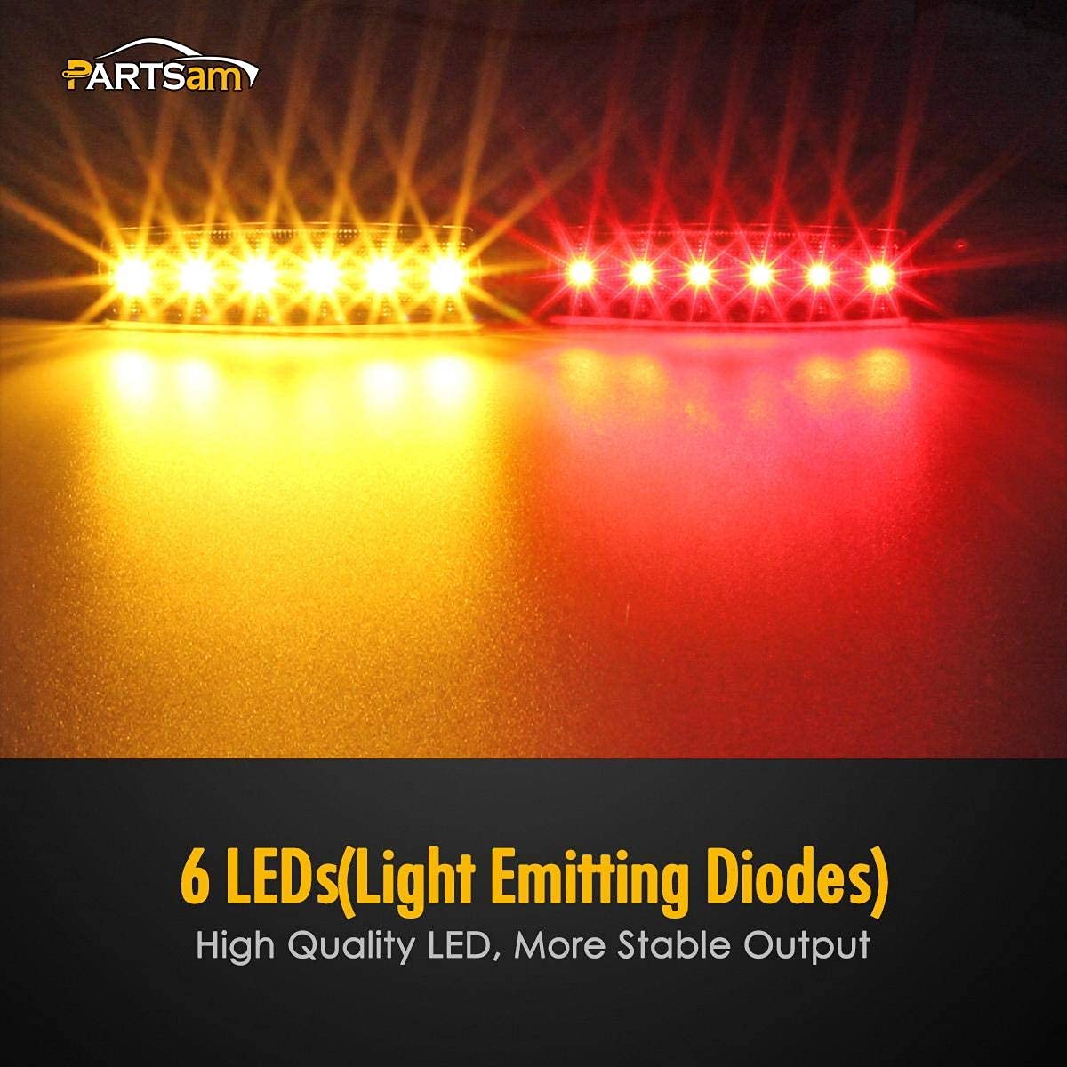 PARTSAM 10PCS Amber Red 3.8