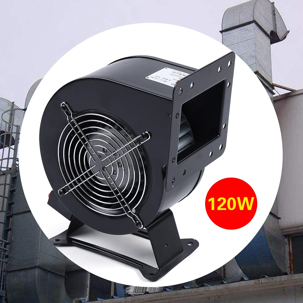 110V 120W High Pressure Centrifugal Blower Fan for Outdoor Wood Furnace & Boiler - 196CFM Airflow, 2600 RPM, Durable Flange Design - Perfect for Heating Systems, Workshop Ventilation, and Industrial Air Circulation