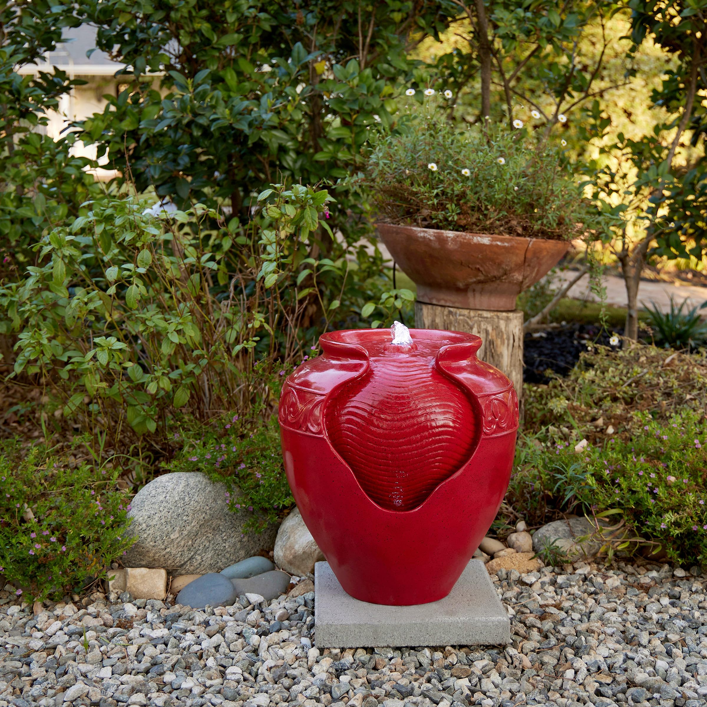 Alpine Corporation TVH214RD Vintage Cherry Vase Water Fountain - 17