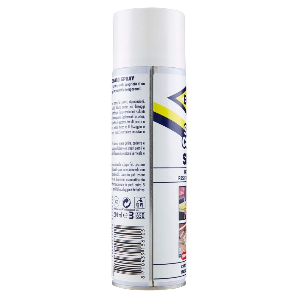 Bostik Colla Spray Superchiaro 2-in-1 Adhesive 500ml D2250 - Strong Bonding for DIY Projects, Woodworking & Home Repairs