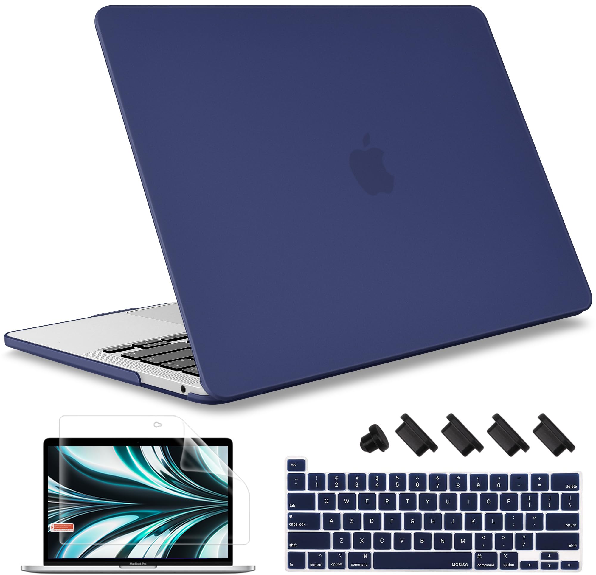 May Chen MacBook Pro 13 Case - Hard Plastic Protective Shell with Keyboard Cover for MacBook Pro 13 Touch Bar (M2/M1, Models A2338/A2251/A2289) in Matte Navy Blue | Perfect for Work, Travel & Everyday Protection
