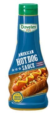 Develey American Hot Dog Sauce 250ml - Authentic German Mustard for Hot Dogs, Burgers & Sandwiches - Perfect for BBQs, Picnics & Game Day Snacks