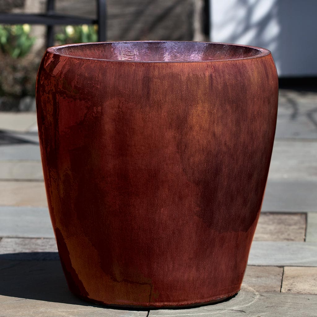 Campania International Ellesmere Planter Set of 3 - Maple Red Outdoor Flower Pots for Patio, Garden & Home Décor