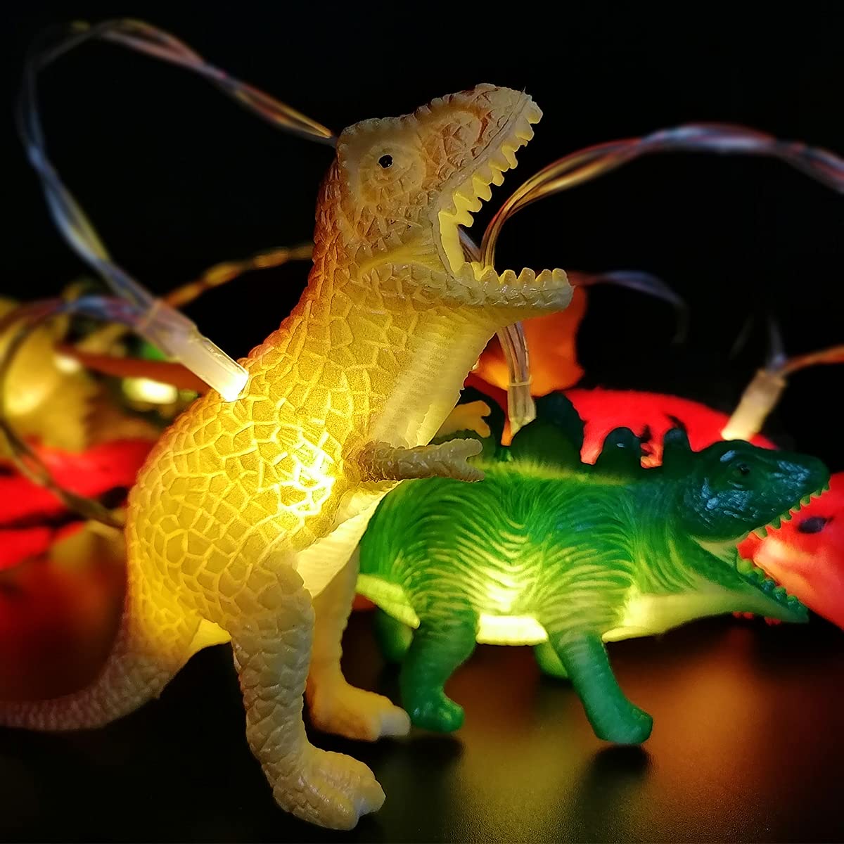 Dinosaur String Lights Battery Powered - 9.8Ft 20 LED Dino Toy Lights with Remote Control, 8 Lighting Modes for Bedroom, Birthday Party, Christmas Tree & Home Decor | Perfect for Kids Room, Nursery, Themed Parties & Holiday Decorations