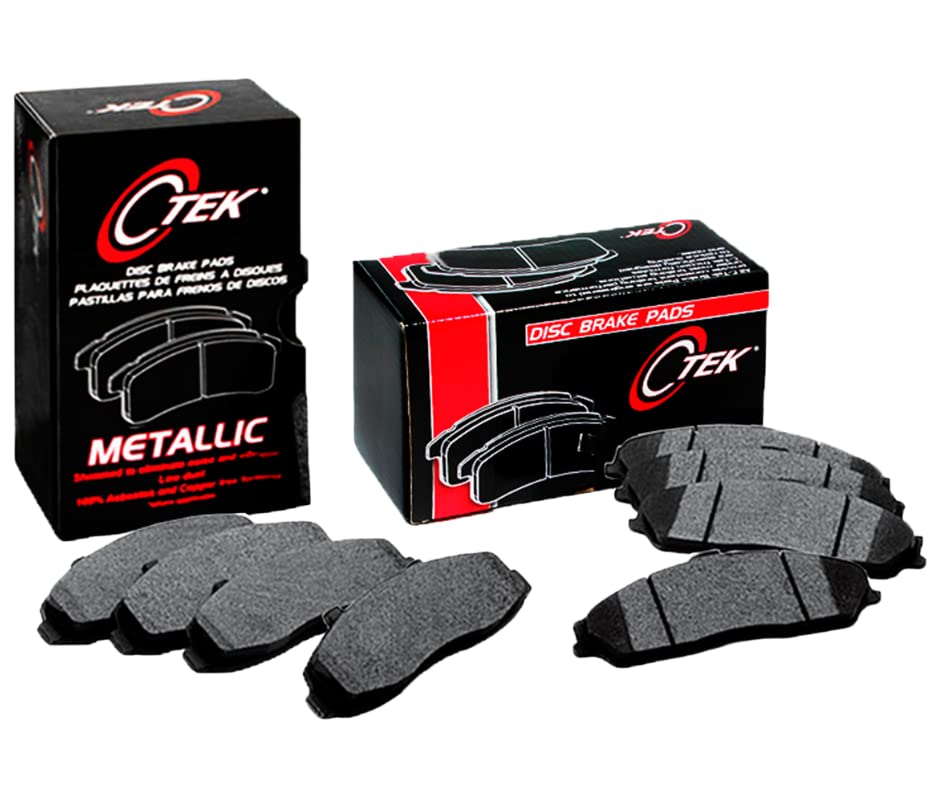 Premium Centric FRONT & REAR Metallic Brake Pads - 2 Sets Compatible with Toyota Land Cruiser, Sequoia, Tundra | High-Performance Braking for Off-Road Adventures & Heavy-Duty Towing