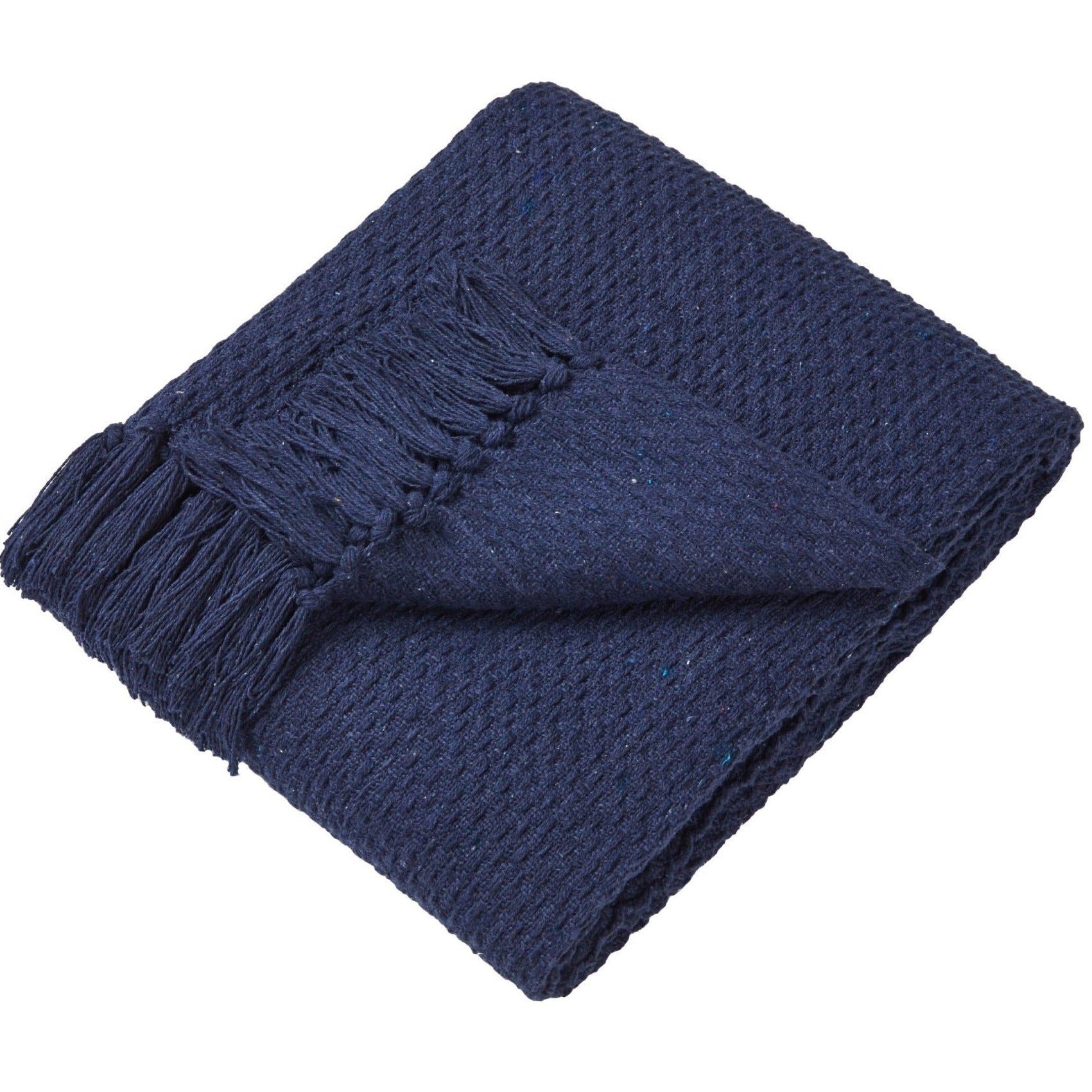 Drift Home Hayden Recycled Cotton Throw Blanket - Soft & Eco-Friendly Navy Blue Cozy Throw for Couch, Bed, or Sofa - Perfect for Lounging, Gifts, and Home Decor