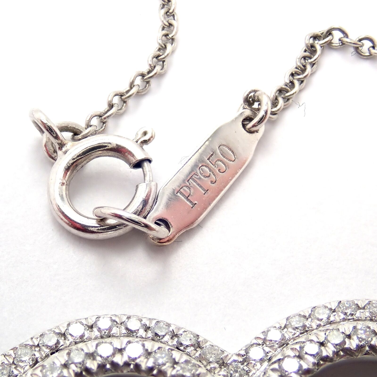 Tiffany & Co Platinum Diamond Heart Double Metro Medium Pendant Necklace for Women - Elegant Jewelry Gift for Anniversary, Valentine's Day & Special Occasions