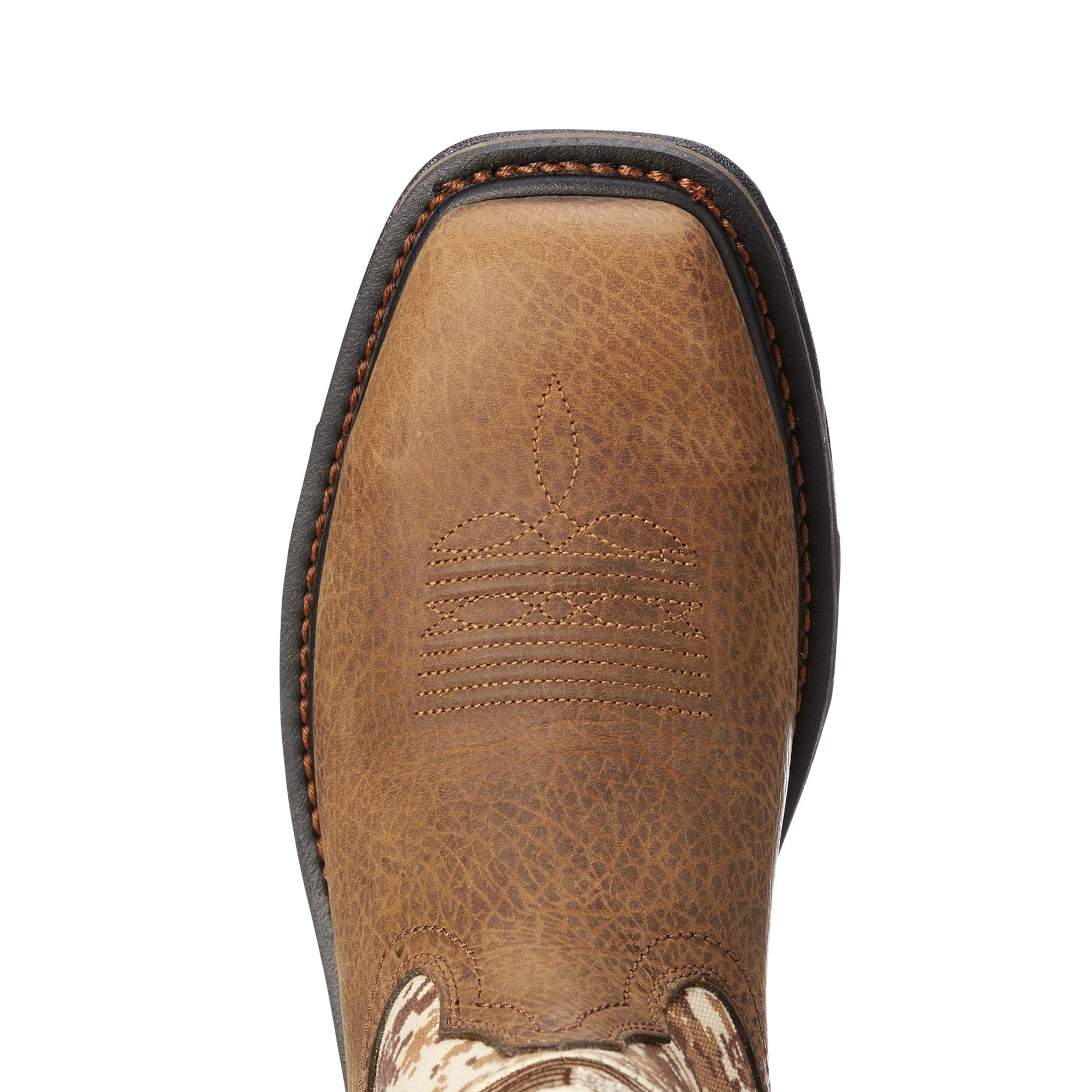 ARIAT Men's Brown Western Work Boots - Size 11 Pull-On Knee-High Cowboy Boots with Block Heel & Breathable Leather for Ranch Work, Rodeo & Outdoor Activities