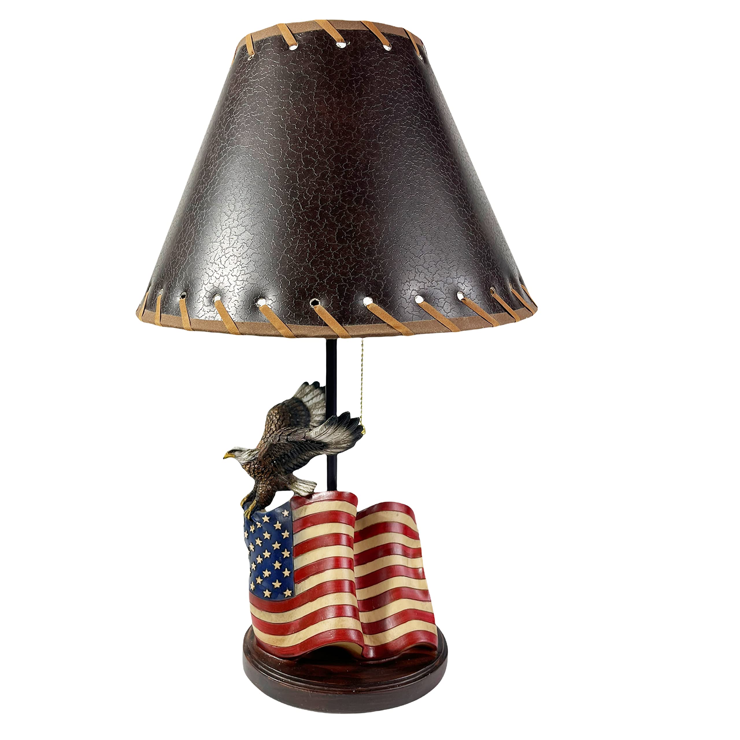 Urbalabs American Bald Eagle & USA Flag Table Desk Lamp - Patriotic Decor, Military Pride Gift for Office, Bedroom & Home (Perfect for Veterans Day, Independence Day & Patriotic Events)