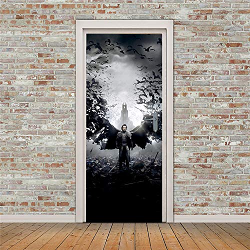 Scary Halloween Wall Decals - Bat Themed Door Mural Vinyl Stickers for Spooky Home Decor | Perfect for Halloween Party, Haunted House & Holiday Decoration