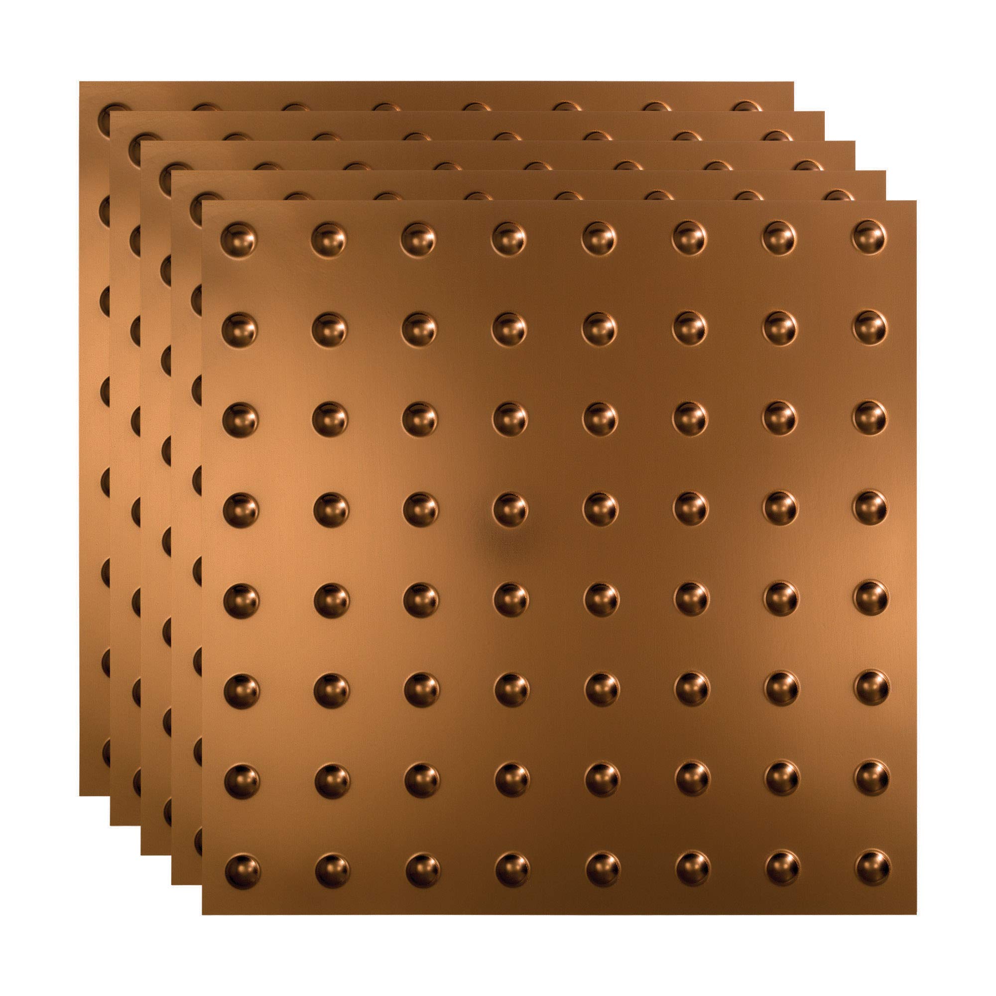 Oil-Rubbed Bronze FASÄDE Dome Decorative Vinyl Ceiling Tiles 2ft x 2ft (5 Pack) - Stylish Drop Ceiling Panels for Home, Office & Commercial Spaces