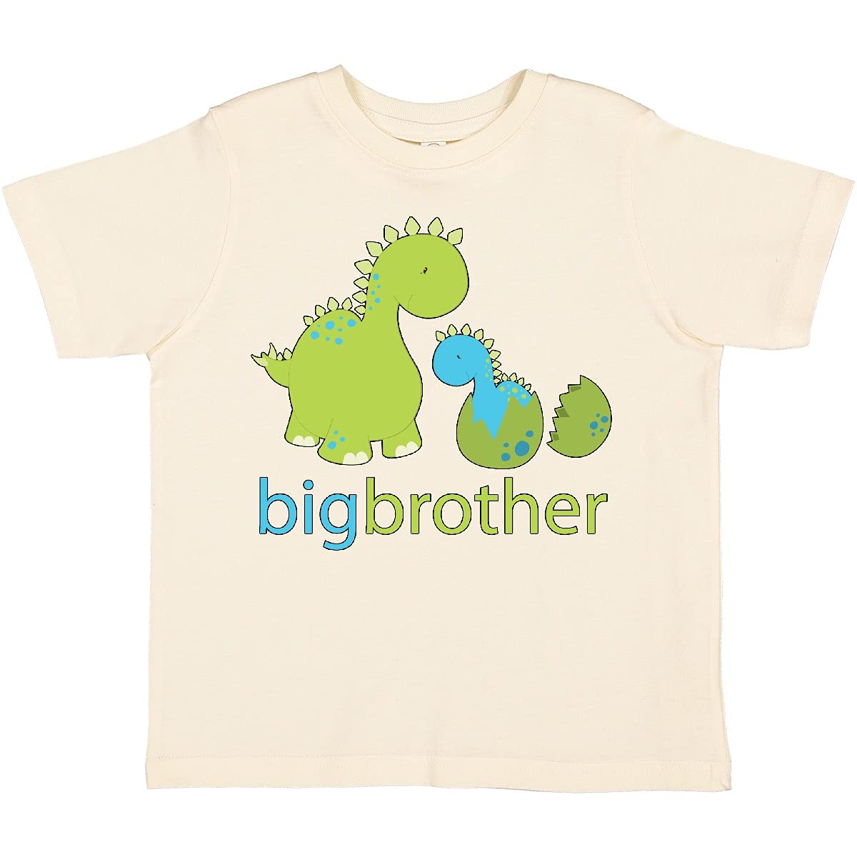 Inktastic Happy Dinosaur Big Brother Toddler T-Shirt - Cute Dino Graphic Tee for Toddler Boys & Girls - Perfect for Sibling Announcement, Birthday Gift & Casual Wear