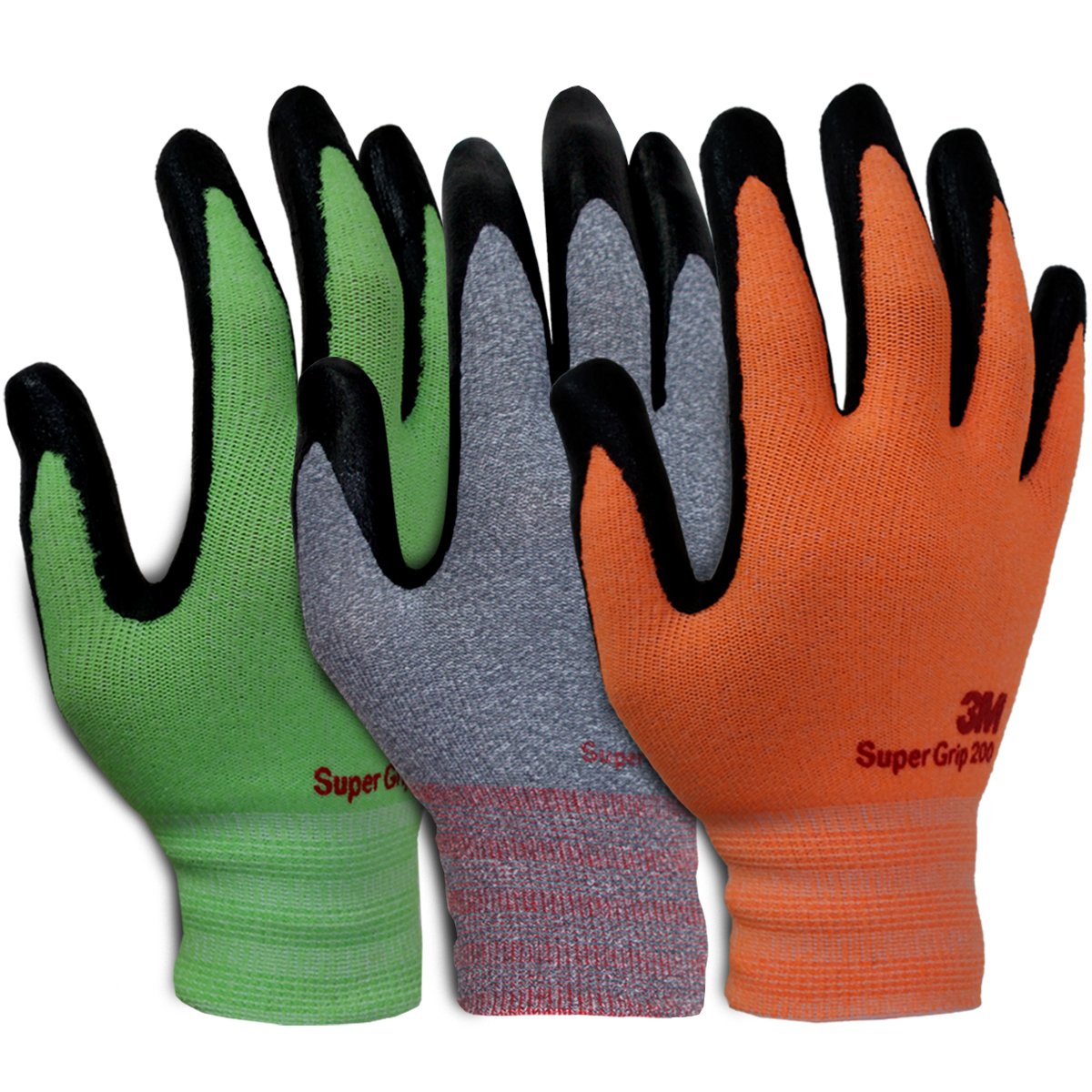 3M Super Grip Garden Work Gloves - 3 Pack (Medium) | Durable, Comfortable, and Slip-Resistant for Gardening, Landscaping, and Outdoor Chores