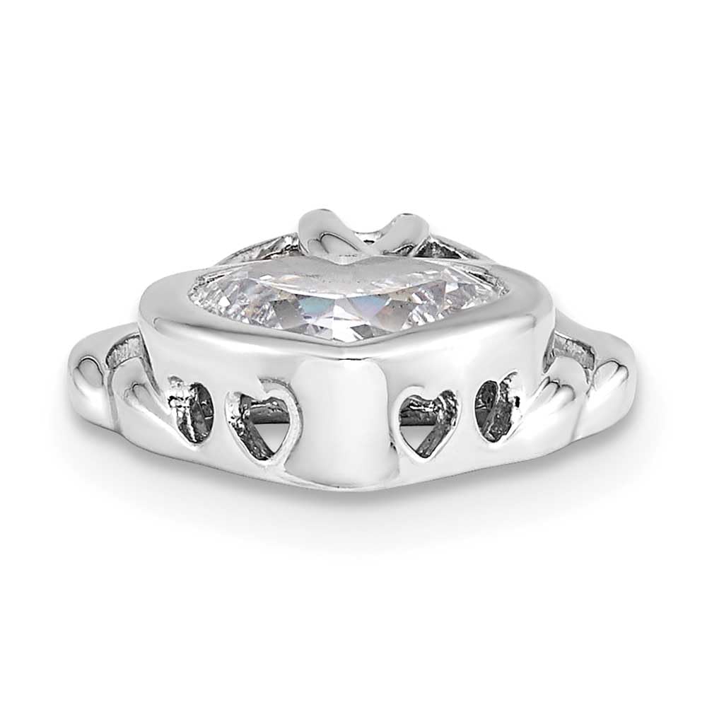 18in Sterling Silver & CZ Heart Pendant Necklace - Elegant Wrapped Heart Design for Women - Perfect for Valentine's Day, Anniversary & Romantic Gifts
