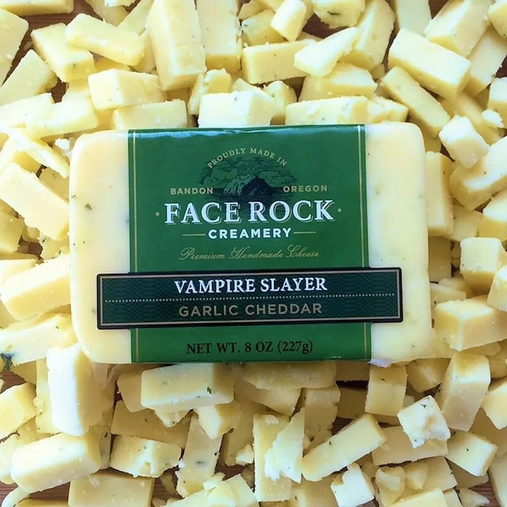 Face Rock Creamery Vampire Slayer Garlic Cheddar Cheese - Case of 12 (12 Pack) | Premium Sharp Cheddar with Roasted Garlic | Perfect for Charcuterie Boards, Burgers & Snacking