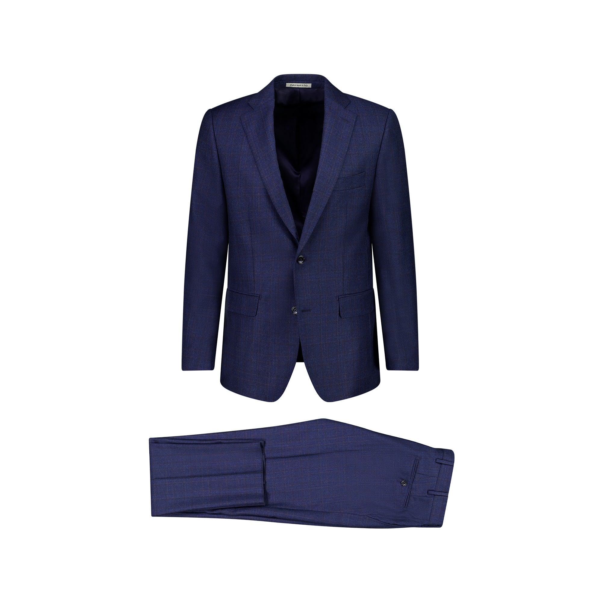 HENRY SARTORIAL Men's Navy Blue Check Wool Suit - Classic Business Formal Attire for Office, Weddings & Special Occasions