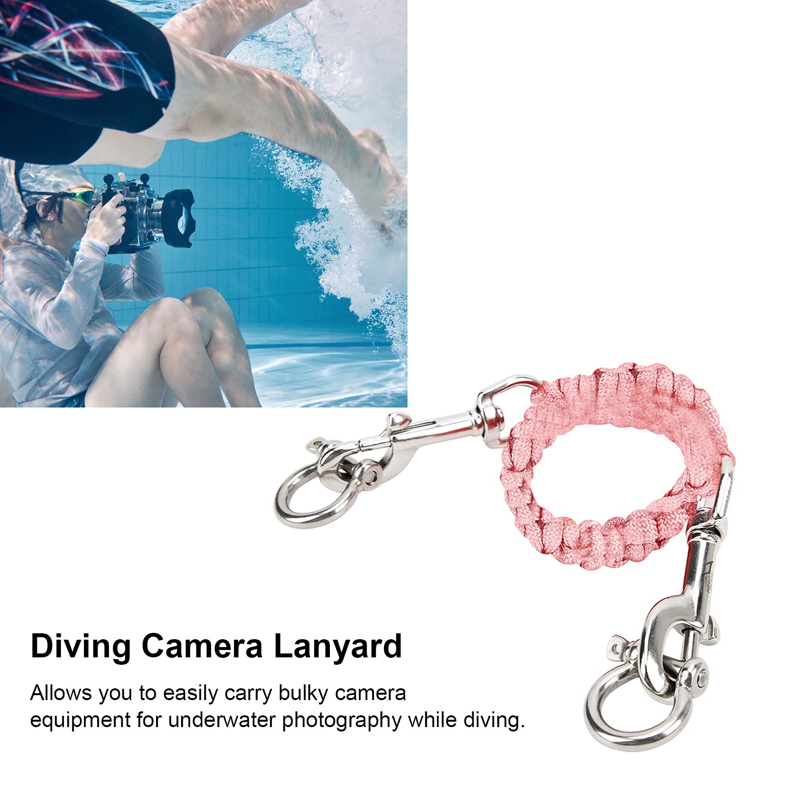360° Rotating Diving Camera Lanyard - Flexible Waterproof Underwater Camera Strap for Scuba Diving, Snorkeling & Water Sports Accessories | Secure Your GoPro, DSLR & Action Cameras