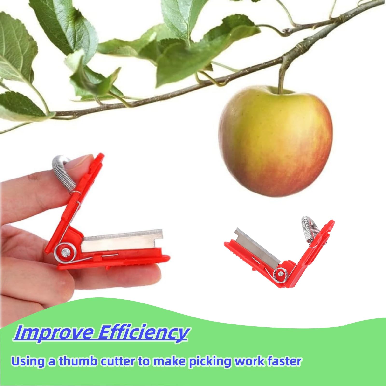 4 Pcs Thumb Cutter Knife - Multifunctional Garden Finger Knife for Fruit Picking, Plant Trimming & Gardening - Ergonomic Finger Pinchers for Gardeners - Perfect for Harvesting Fruits, Pruning Plants & Landscaping