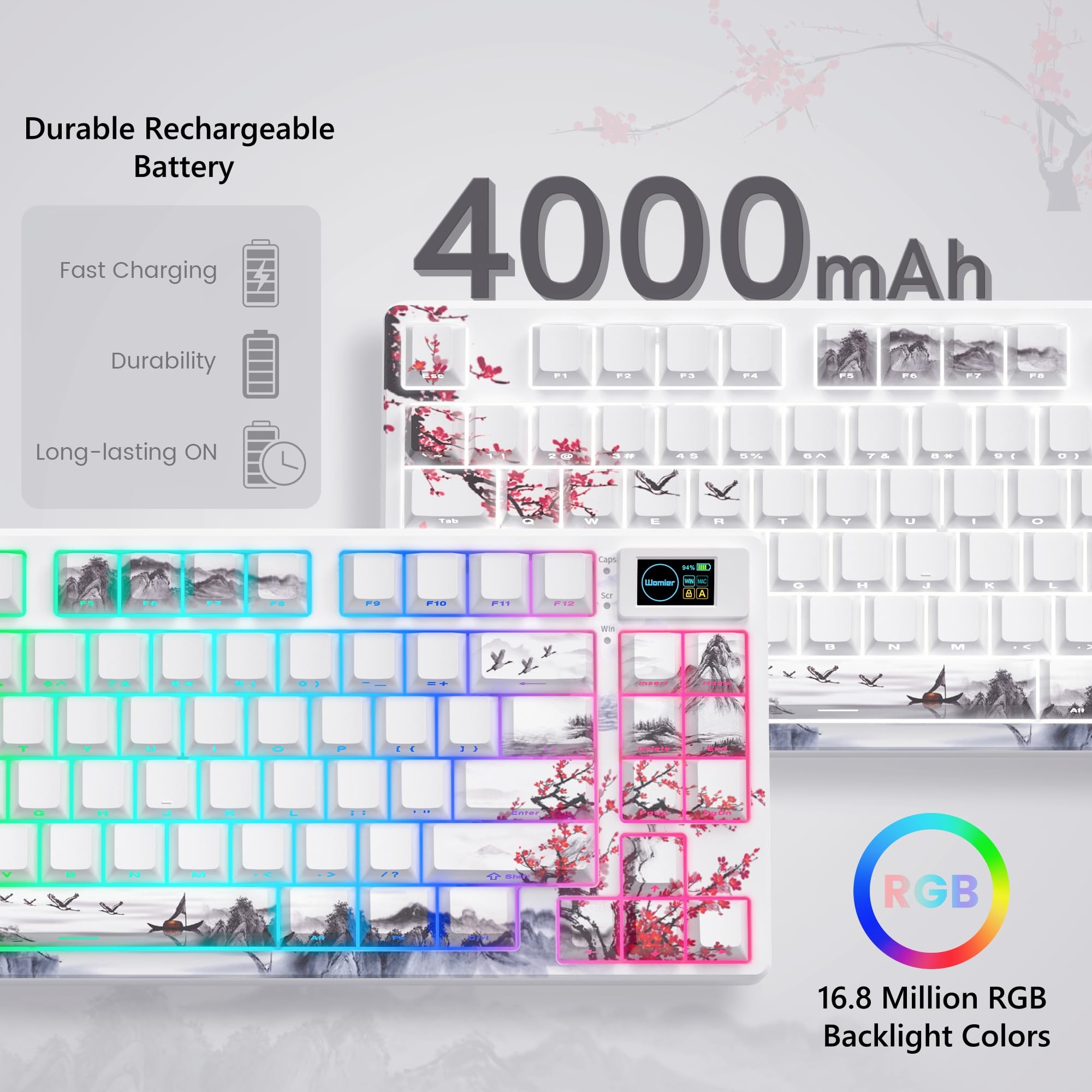 Womier SK80 PRO 75% Wireless Mechanical Keyboard - RGB, Hot Swappable for Gaming & Office Use