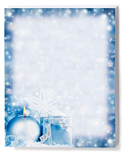 Rich and Radiant Blue Snowflakes and Candle