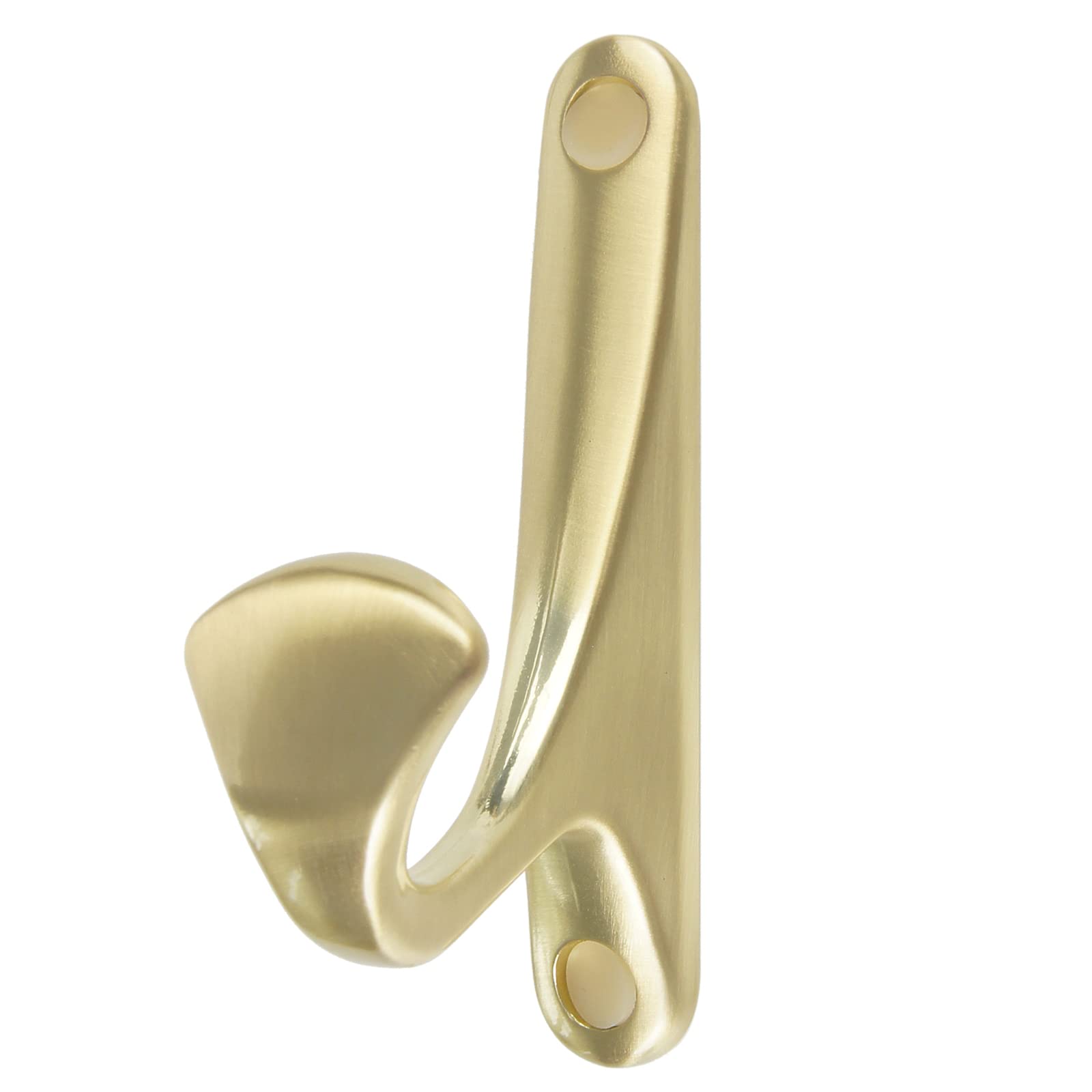OLAYA Brushed Gold Wall Hooks - 1 Pack Decorative Metal Hooks for Hanging Hats, Coats & Kitchen Accessories - Perfect for Closet, Entryway & Bathroom Organization