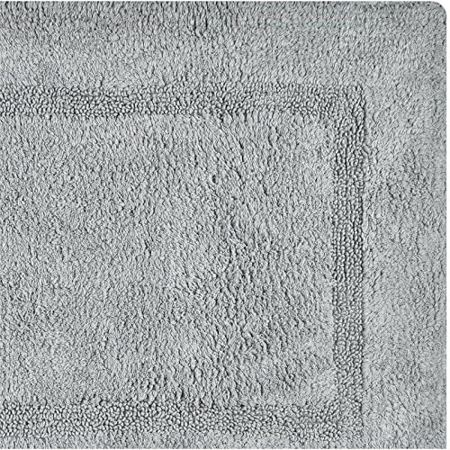 VeahUS Silver Single Ply Non-Slip Bath Mat - Soft Absorbent Bathroom Rug Set for Shower, Tub & Vanity Areas - Perfect for Modern Bathrooms