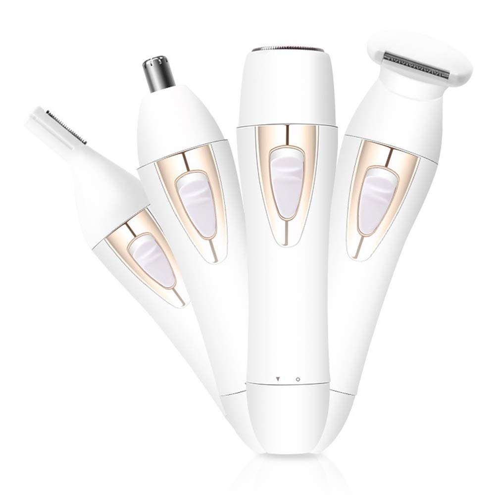 4-in-1 Electric Nose & Ear Hair Trimmer Kit - Waterproof Men's Grooming Tool for Nose Hair, Ear Hair, Beard & Sideburns - Perfect for Travel & Home Use - Men & Women