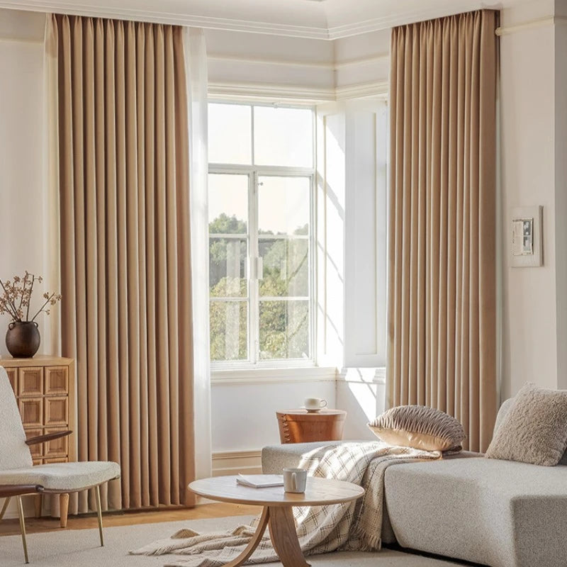 Holly Chenille Embossed Floral Blackout Curtains for Bedroom - Custom Size Thermal Insulated Window Drapes for Living Room & Nursery