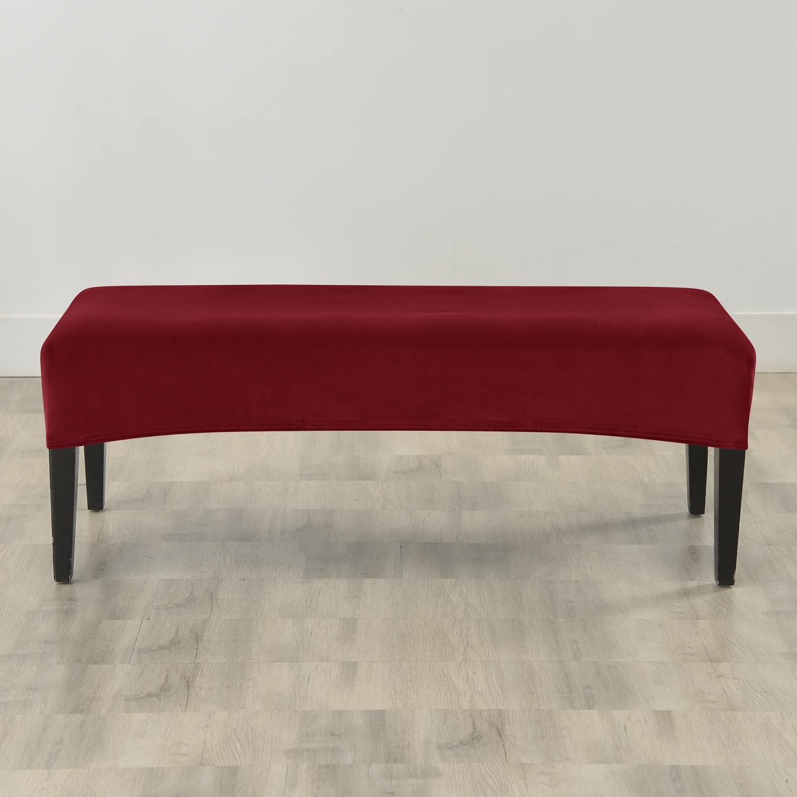 FORCHEER Velvet Bench Slipcover - Washable Seat Protector for Sofa, Dining Chairs & Bed - Soft Velvet Fabric (Wine Red) - Perfect for Living Room, Kitchen & Bedroom Decor