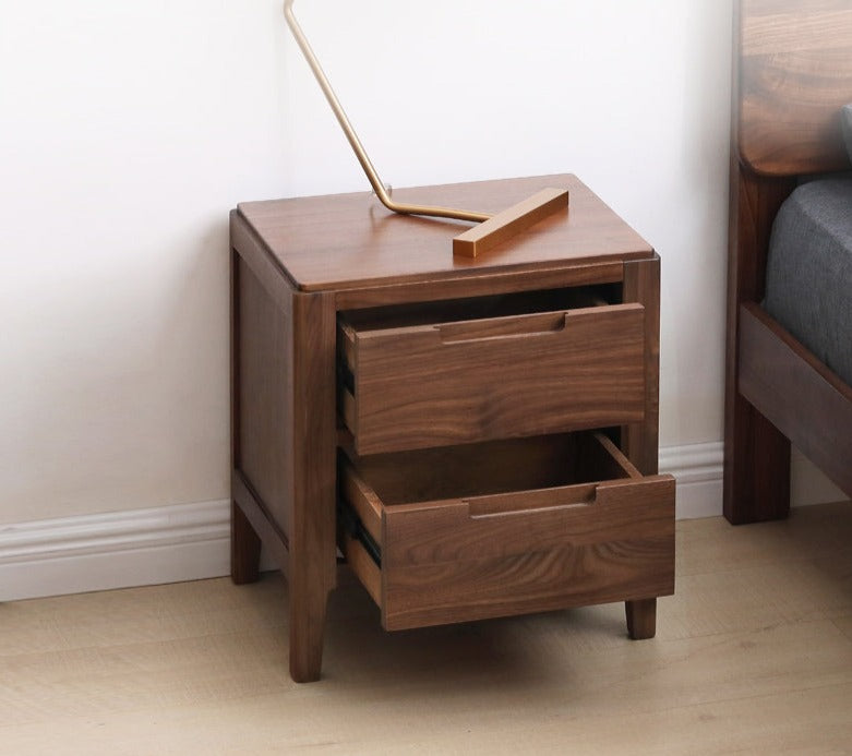 Solid Oak Wood Nightstand - Scandinavian Modern Bedside Table for Bedroom, Living Room & Nursery - Stylish & Durable Storage Solution