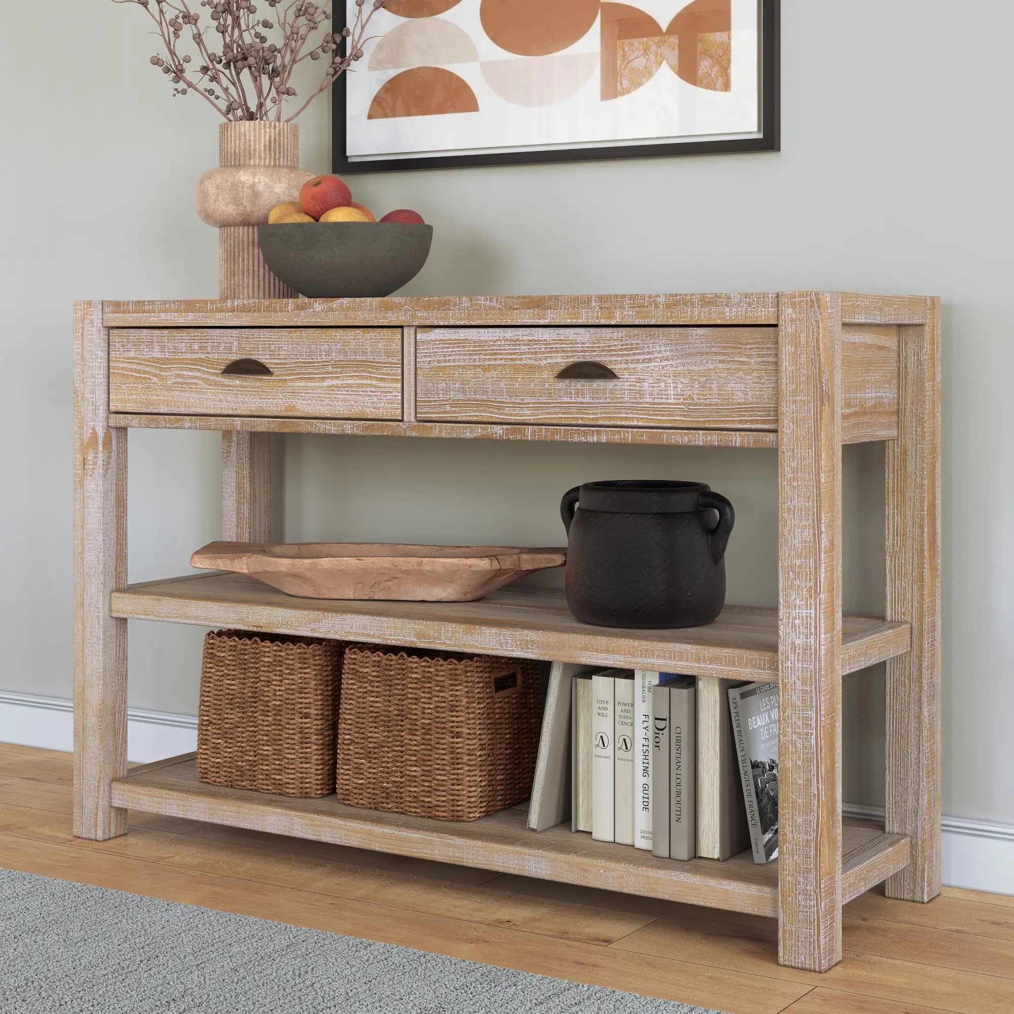 Montauk Console Table - Modern Entryway Sofa Table with Storage Shelf | Perfect for Hallway, Living Room & Bedroom Decor