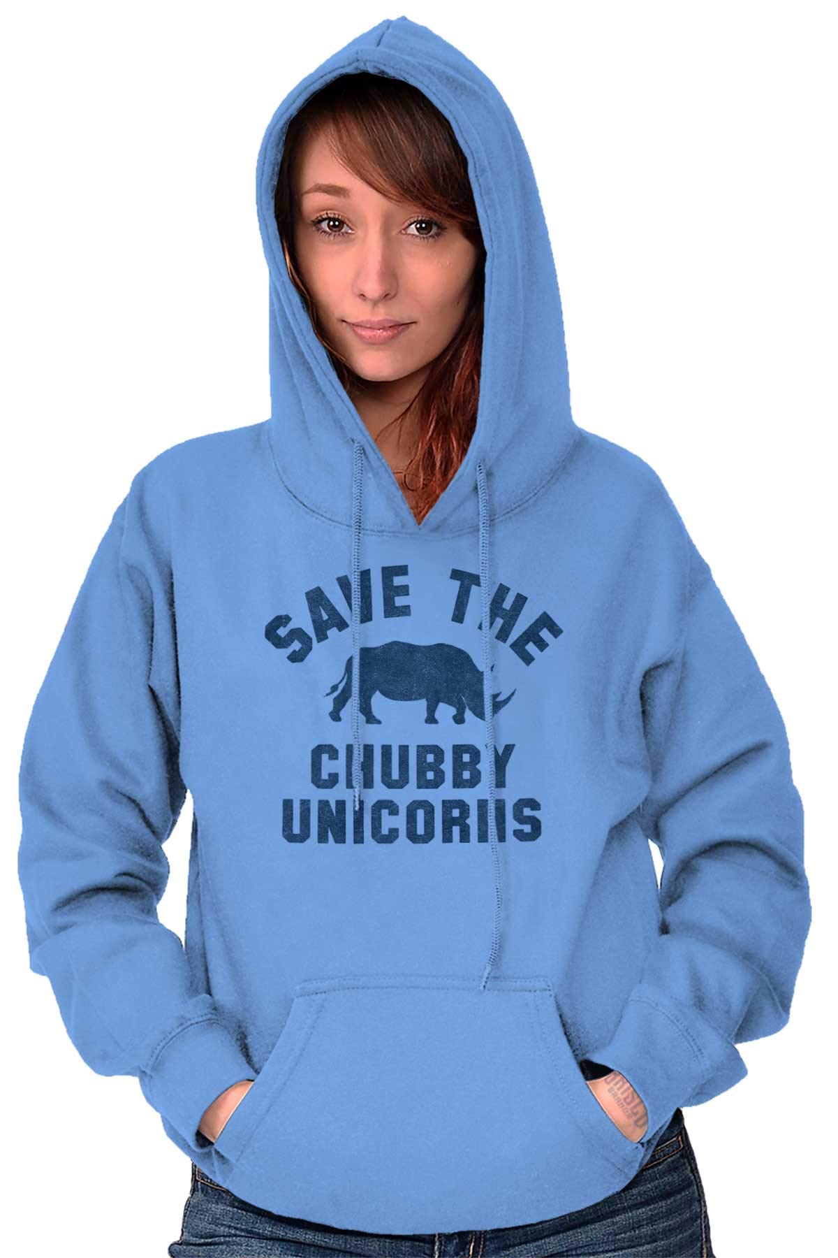 Brisco Brands Save The Chubby Unicorns Fantasy Hoodie Sweatshirt for Women & Men | Cozy Pullover with Unique Design for Casual Wear, Gifts & Fantasy Lovers