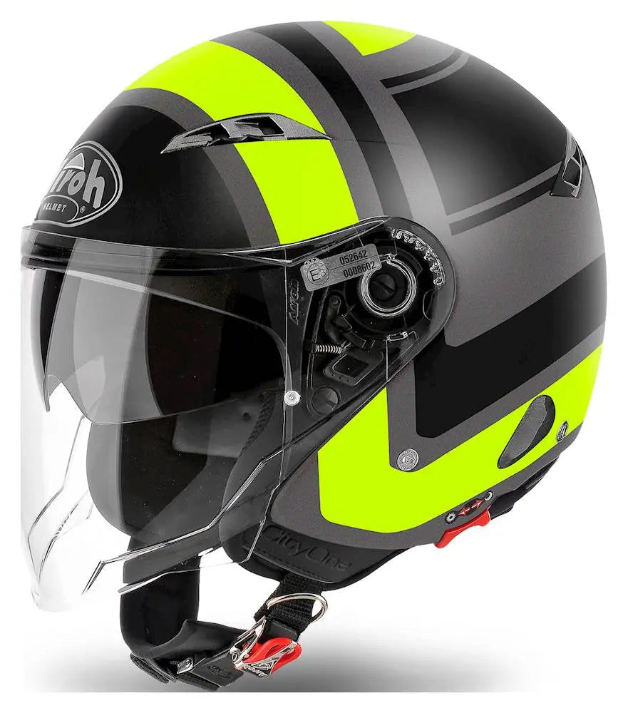Airoh City One Jet Matt Wrap Yellow - Premium Motorcycle Helmet for Urban Riders - Perfect for Commuting, Scooter & City Riding