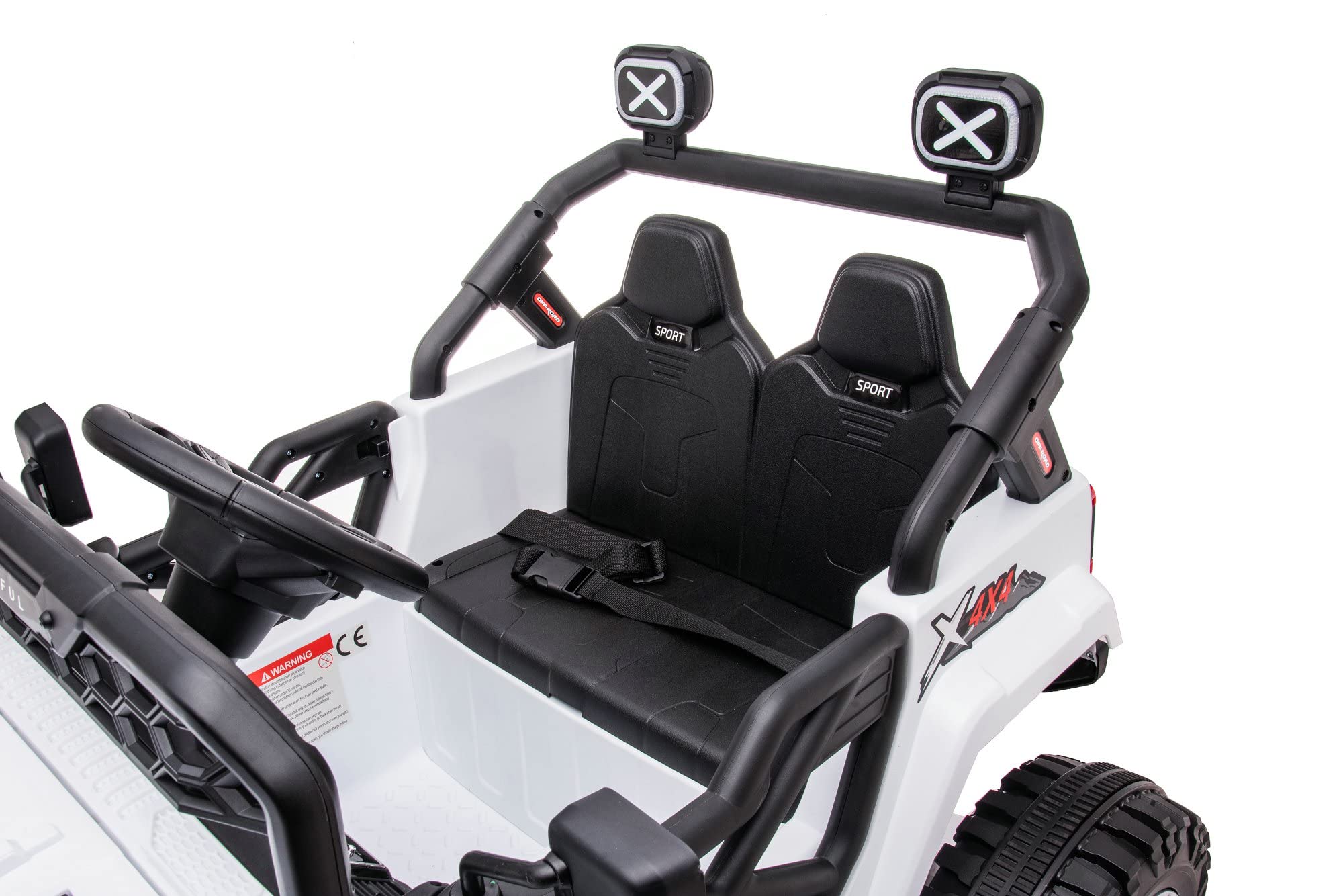 DAKOTT 12V Kids Electric Ride On Truck with Storage Space, 2.4G Parental Remote Control, MP3 Player, LED Lights & Spring Suspension - Perfect for Indoor & Outdoor Play, Birthday Gifts for Boys Girls Ages 3-8