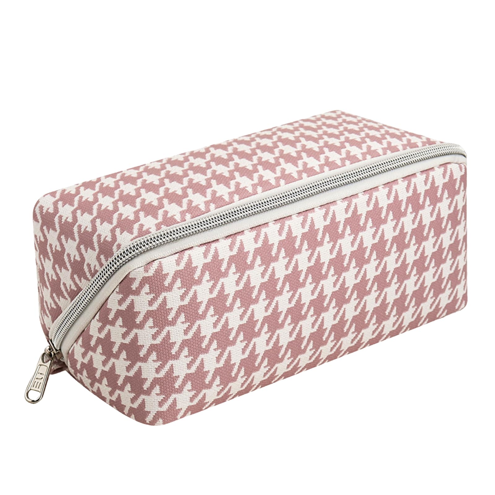 REWMET Large Makeup Bag for Women - Waterproof Travel Cosmetic Organizer with Brush Holder, Pink HSS Toiletry Bag - Perfect for Travel, Gym, and Daily Makeup Storage