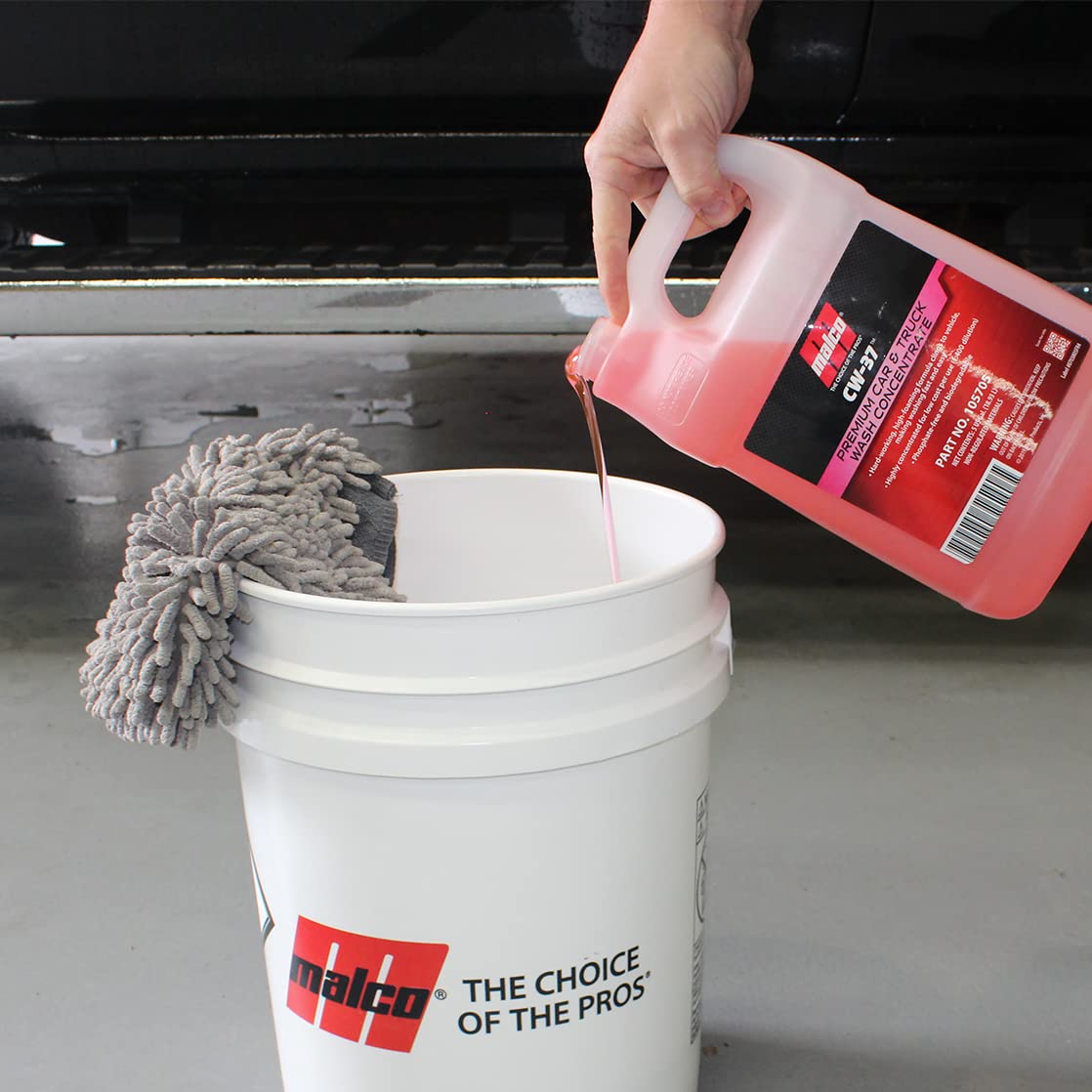 Malco CW-37 Premium Car Wash Concentrate - High Foaming Car & Truck Wash Soap (1 Gallon) | Removes Road Film, Salt, Dust & Dirt | Safe for All Vehicle Surfaces | Perfect for Home Car Washing, Auto Detailing & Fleet Maintenance