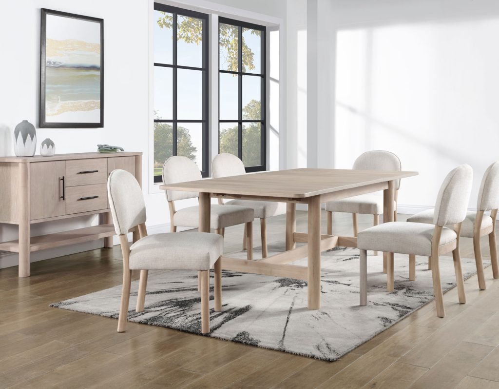 Gemma Rectangle Dining Table Set with 6 Chairs - Modern Kitchen & Dining Room Furniture for Family Gatherings & Dinner Parties