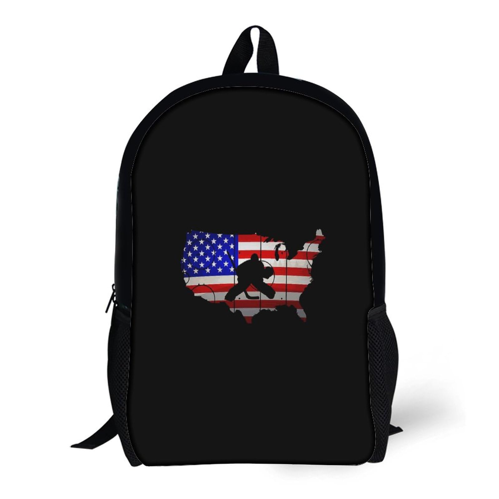 IOEDTHBJ 17 Inch Hockey American Flag Backpack - 3D Printed Laptop Bag for School & Travel - Durable Computer Backpack for Men & Women - Perfect for Work, College & Outdoor Adventures