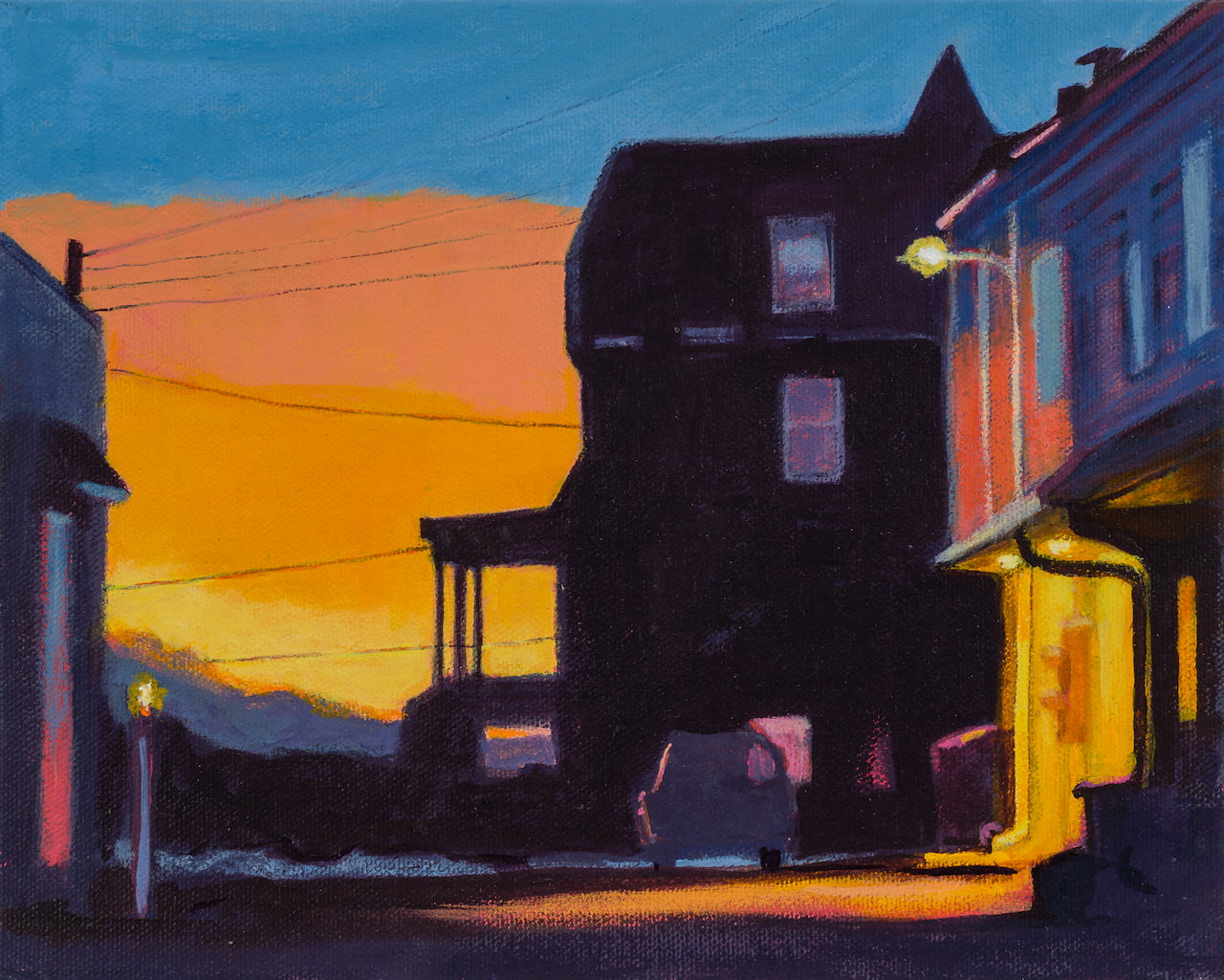 Pia De Girolamo: Alley at Sunset - Beautiful Italian Landscape Oil Painting for Home & Office Decor | Perfect Gift for Art Lovers