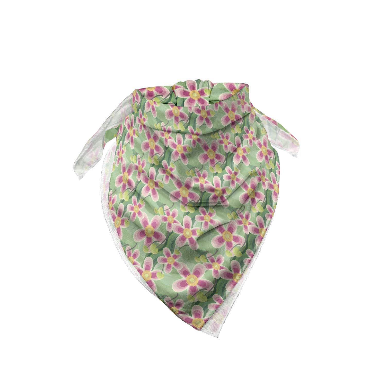 Ambesonne Floral Bandana - Pastel Large Flower Petals Design, Unisex Head Scarf & Neck Tie for Women & Men - Perfect for Outdoor Activities, Music Festivals & Fashion Accessories