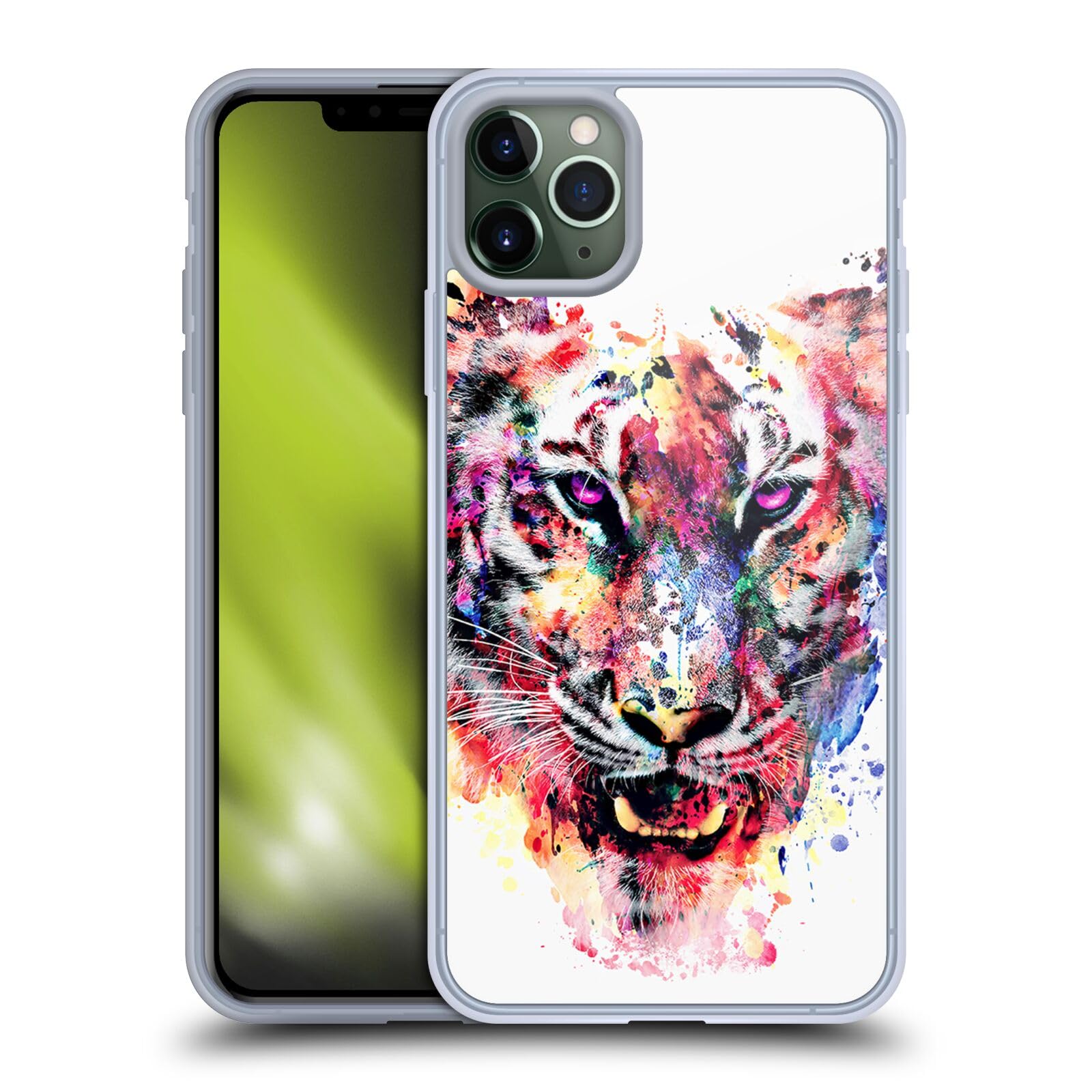 Officially Licensed Riza Peker Eye of The Tiger Animals Soft Gel Case for Apple iPhone 11 Pro Max - Durable Protective Cover with Stylish Design, Perfect for Everyday Use, Travel, and Gifts