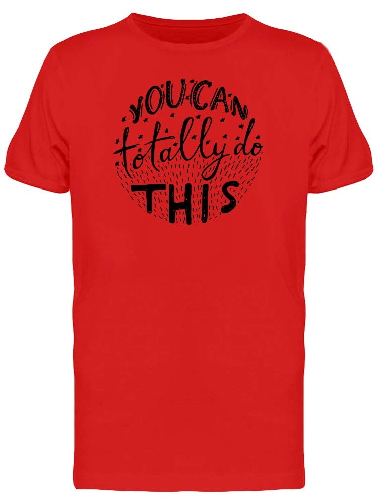 Motivational Hand Lettering T-Shirt for Men - Inspirational Red Cotton Tee | Perfect for Gym, Workout & Casual Wear
