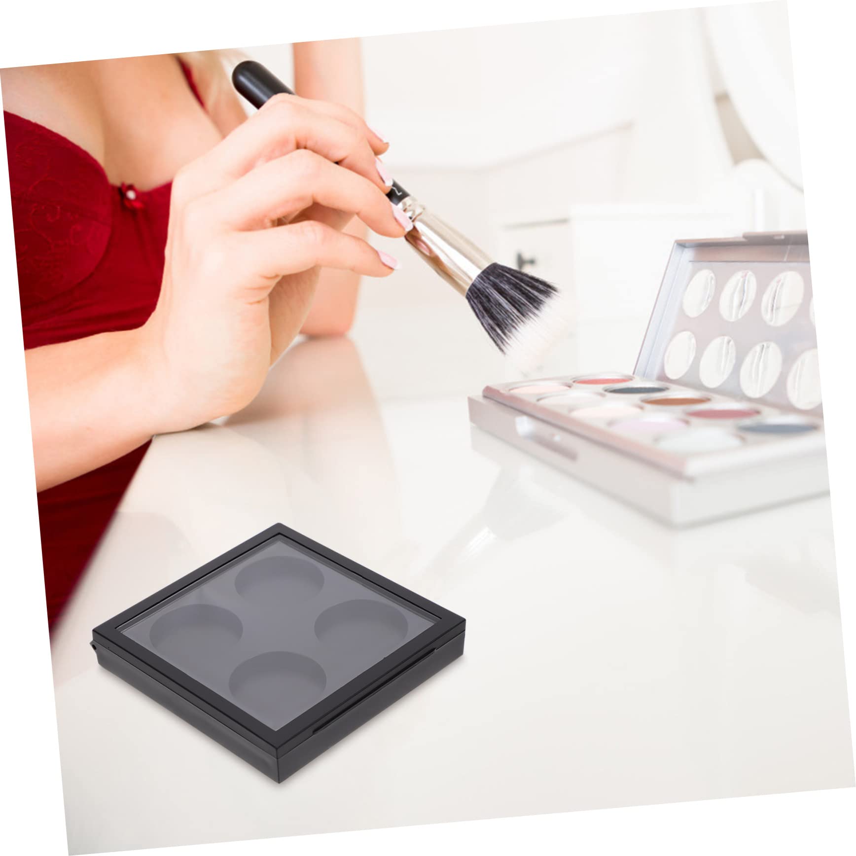 5pcs Empty Magnetic Eyeshadow Palette with Transparent Cover - Refillable Makeup Storage Case for Eyeshadow, Blush, Highlighter - Perfect for Travel, Professional Makeup Artists & DIY Cosmetics